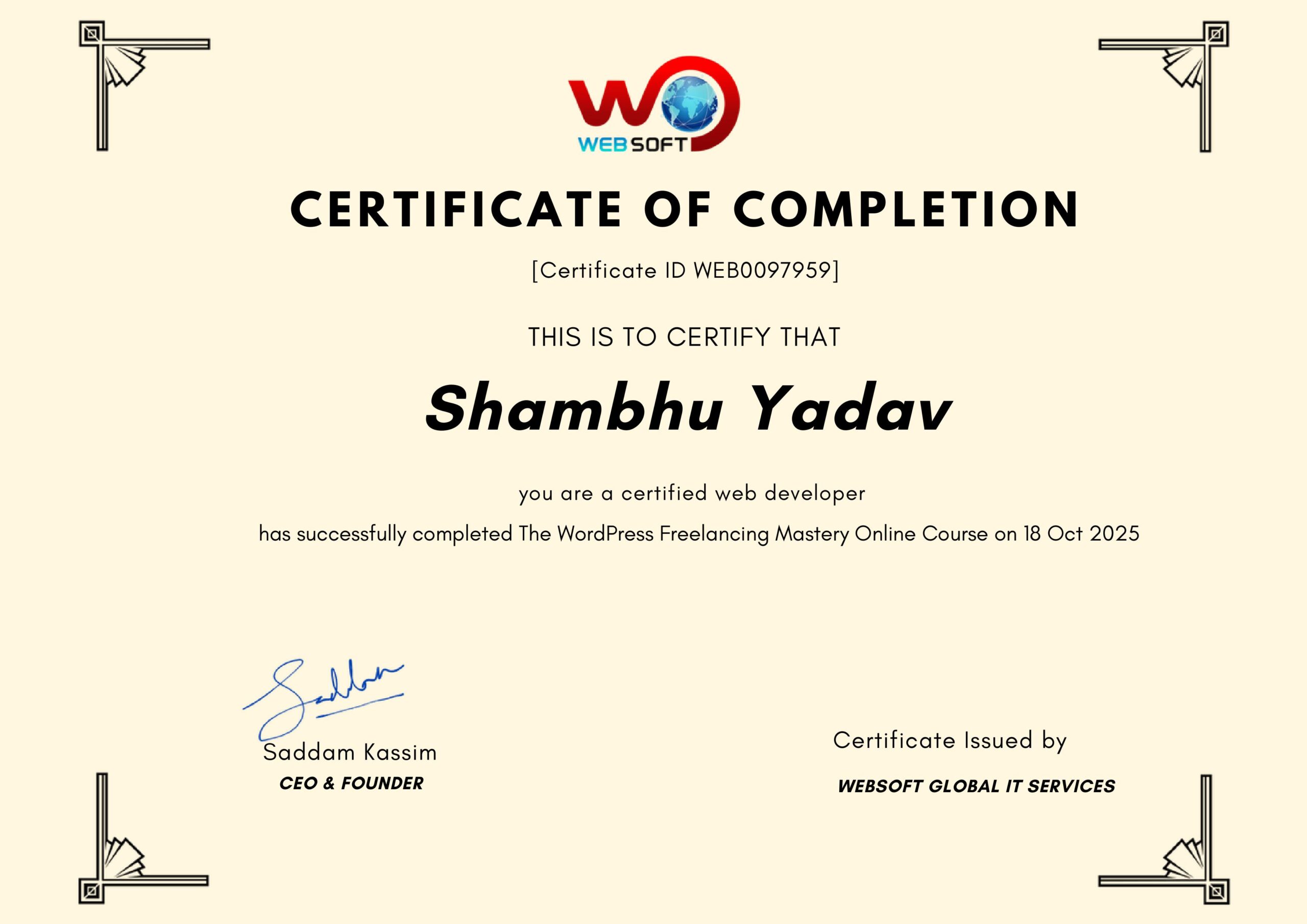 Freelancing Mastery cert